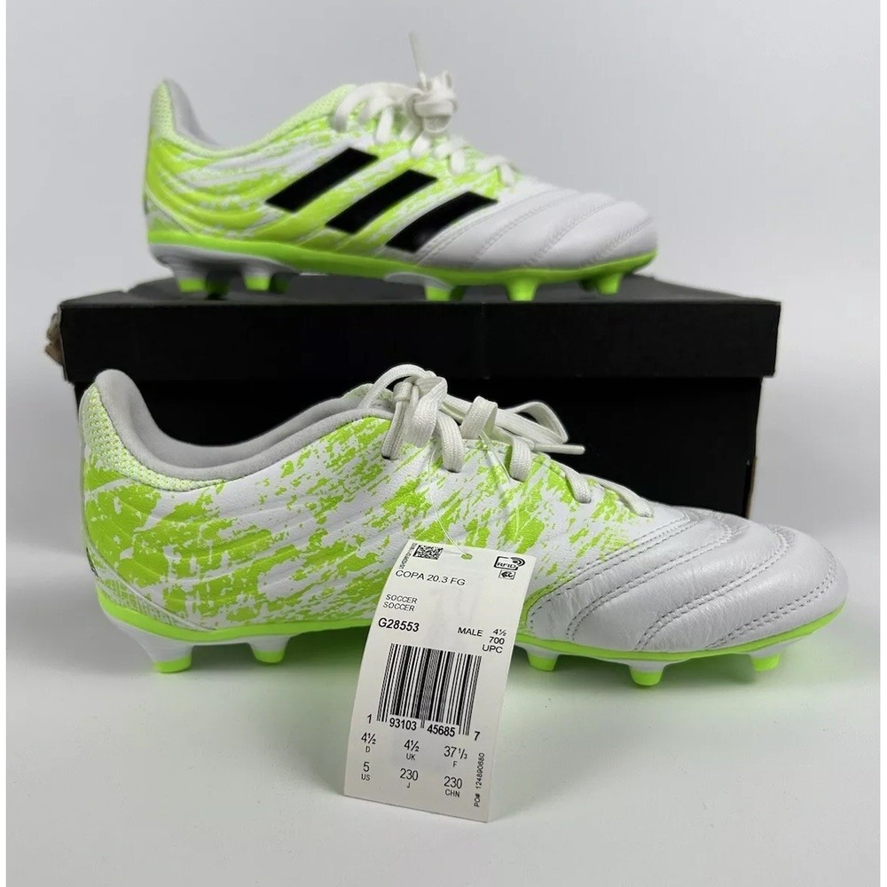 Adidas Copa 20.3 Firm Ground FG Soccer Cleats Mens Size 5 White Green G28553
